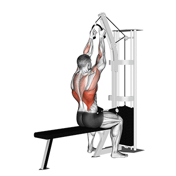 cable lateral pulldown (with rope attachment)