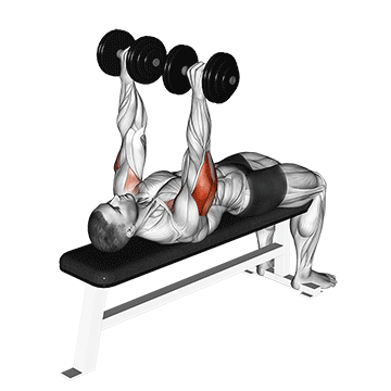 Animated demonstration of the dumbbell tate press exercise, targeting the Triceps using Dumbbell.