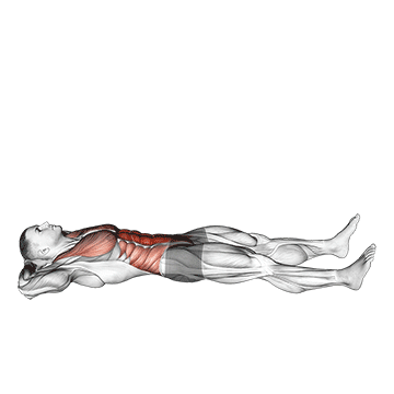 Animated demonstration of the prisoner half sit-up (male) exercise, targeting the Abs using Body weight.