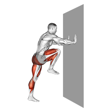 high knee against wall