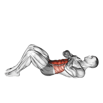 Animated demonstration of the sit-up with arms on chest exercise, targeting the Abs using Body weight.